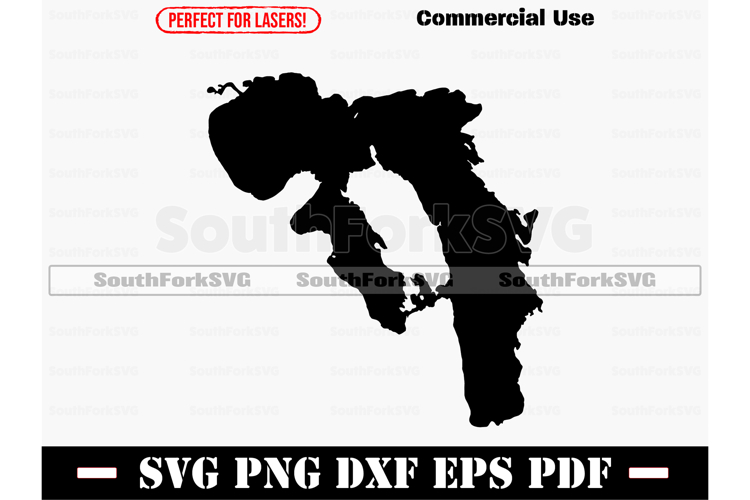 Lobster Lake Maine Map Silhouette Shape Outline