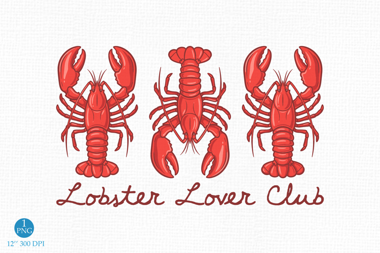 Lobster Lover Club Png, Summer Design example image 1
