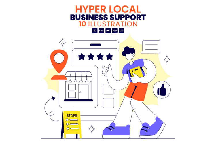 10 Hyper Local Business Support Illustration