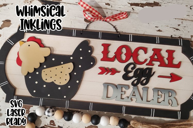 Local Egg Dealer Sign Laser SVG example image 1