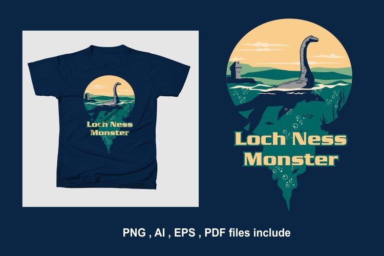 Loch Ness Monster Vector Illustration