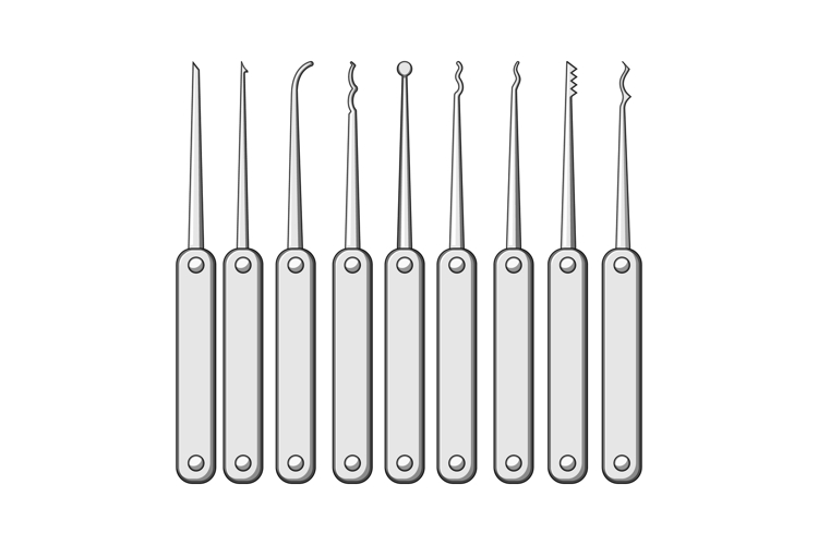 Lock picking tools set unlocking illegal access