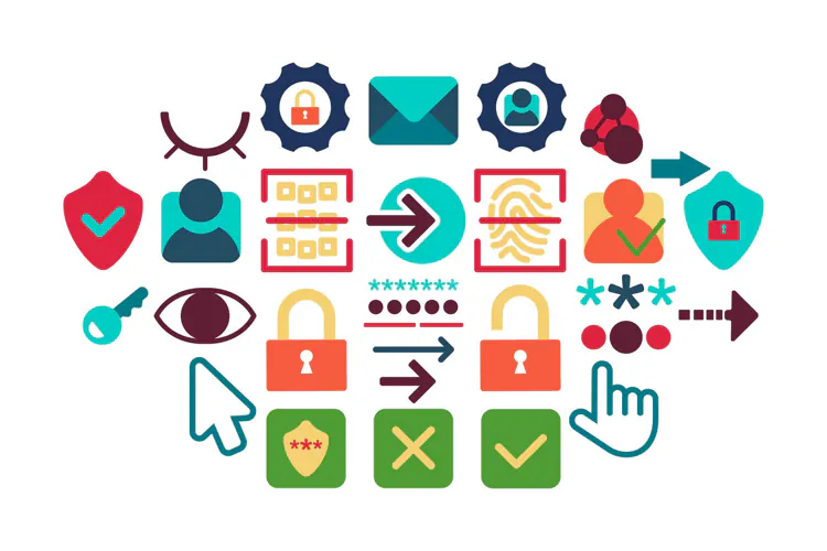 Login and security icons - 30 elements