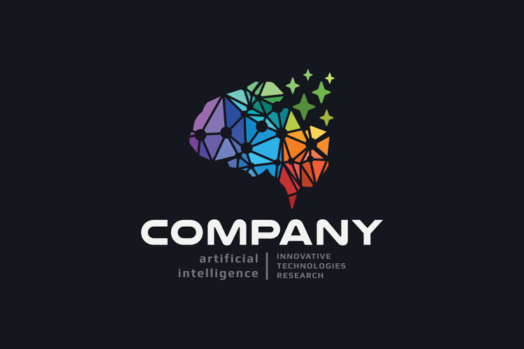 Geometric Brain Network Ai Logo example image 1