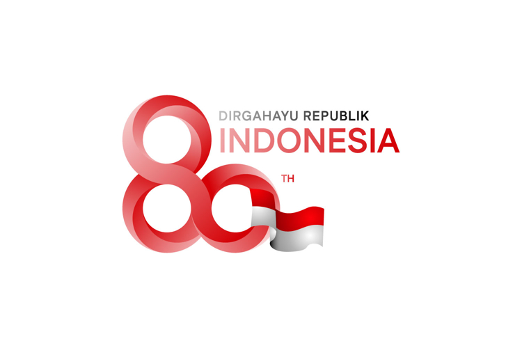 Logo HUT RI 80th indonesia template creative graphic