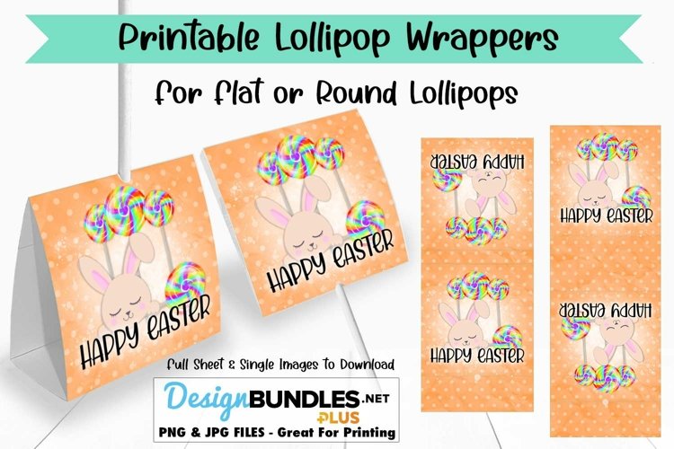 Easter Bunny with Lollipop Holder | Orange Sucker Wrapper example image 1