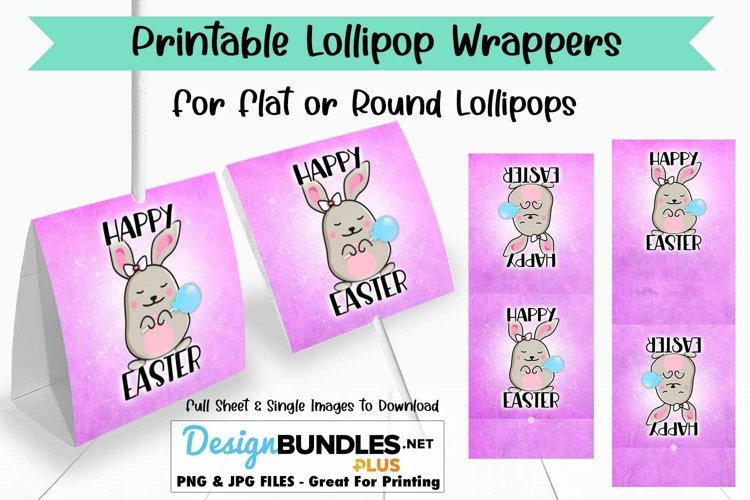 Easter Bunny with Lollipop Holder | Purple Sucker Wrapper example image 1