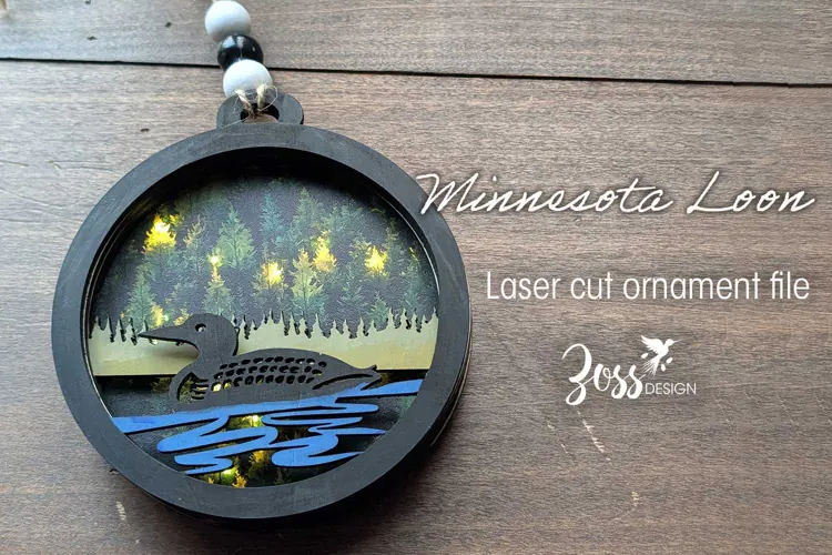 Loon Christmas Ornament SVG Northwoods Laser Cut Design