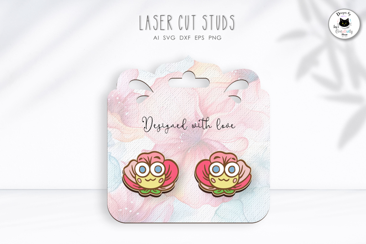 Peony Stud Earrings | Spring Flower Earrings Laser Cut