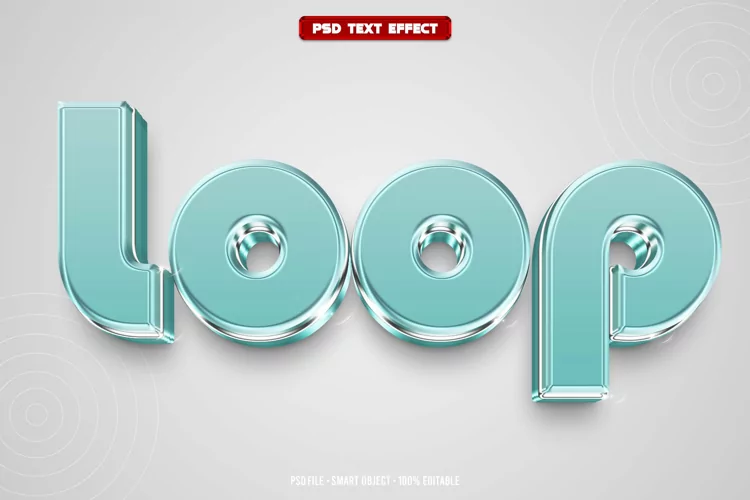Loop 3D editable text effect