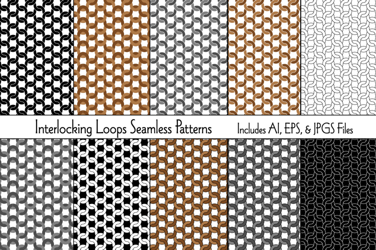 Interlocking Loops Seamless Vector Patterns