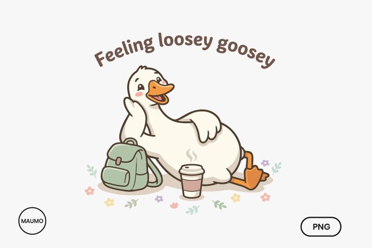 Feeling Loosey Goosey PNG, Cute Funny Goose Lounging