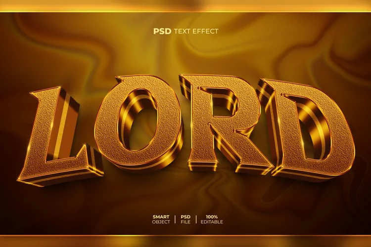 Lord 3D editable text effect