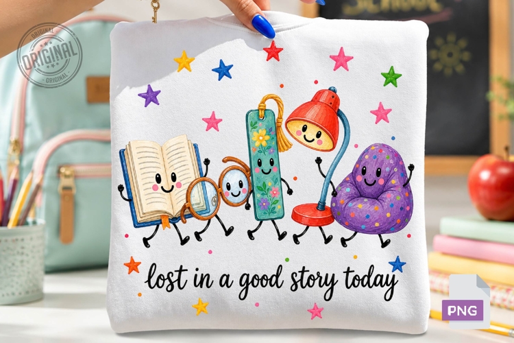 Lost in a Good Story Reading Friends PNG