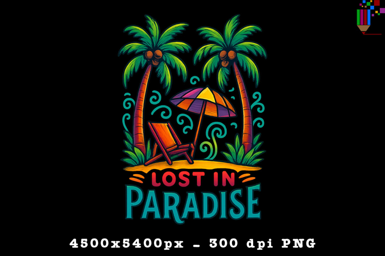Lost In Paradise PNG Design