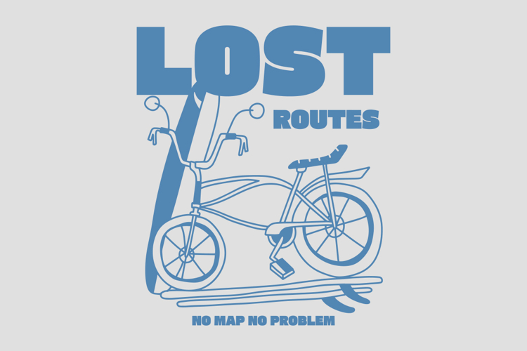 Lost Routes Vintage Summer Riding Beach T shirt Design