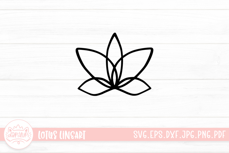 Lotus Outline Logo SVG Cut File