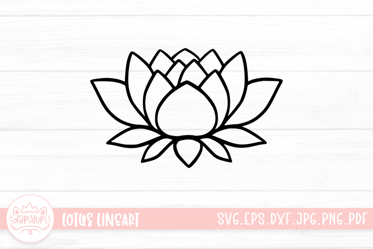 Lotus Outline Logo SVG Cut File