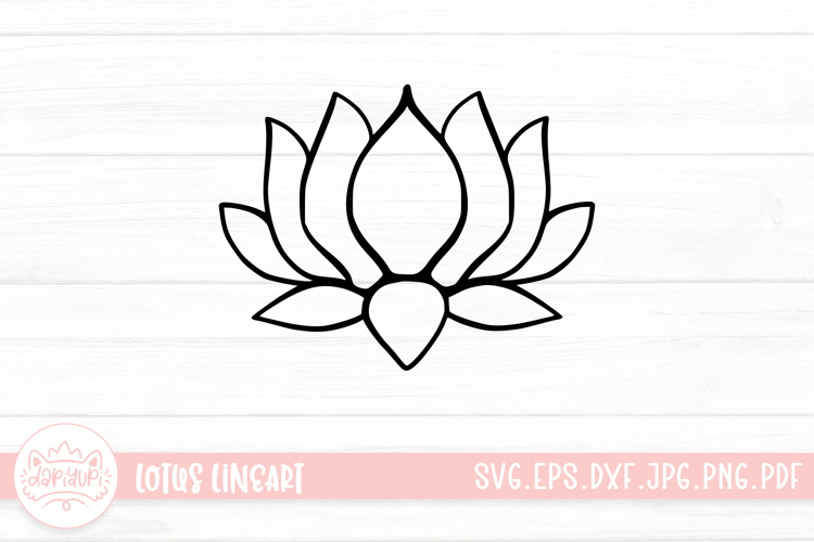 Lotus Outline Logo SVG Cut File