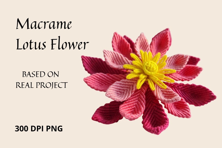 Macrame Lotus Flower PNG Botanical Clipart