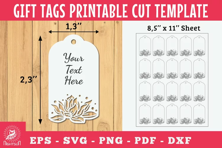 Lotus Gift Tags Printable Cut