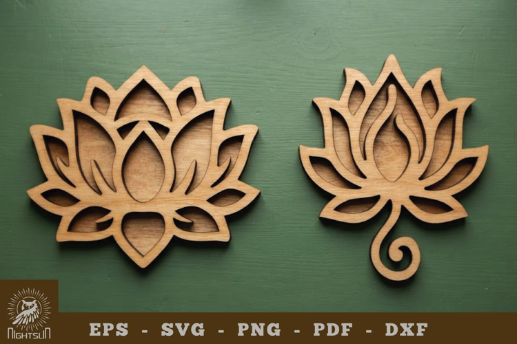 Lotus Lasercut Decoration SVG