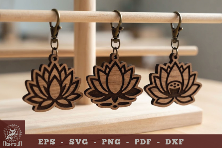 Lotus Lasercut Keychain