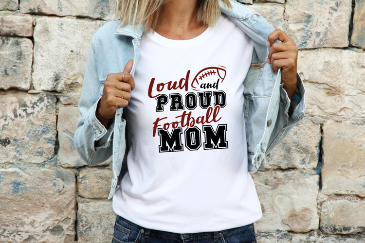 Loud and Proud Football Mom SVG Quote