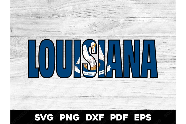 Louisiana State Flag Name Design SVG PNG DXF EPS PDF