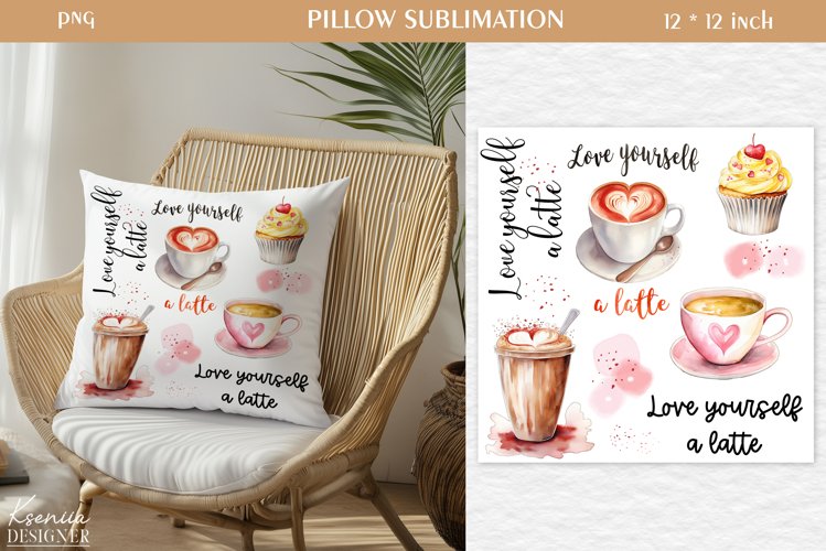 Watercolor Coffee|Motivational Quotes Pillow Sublimation