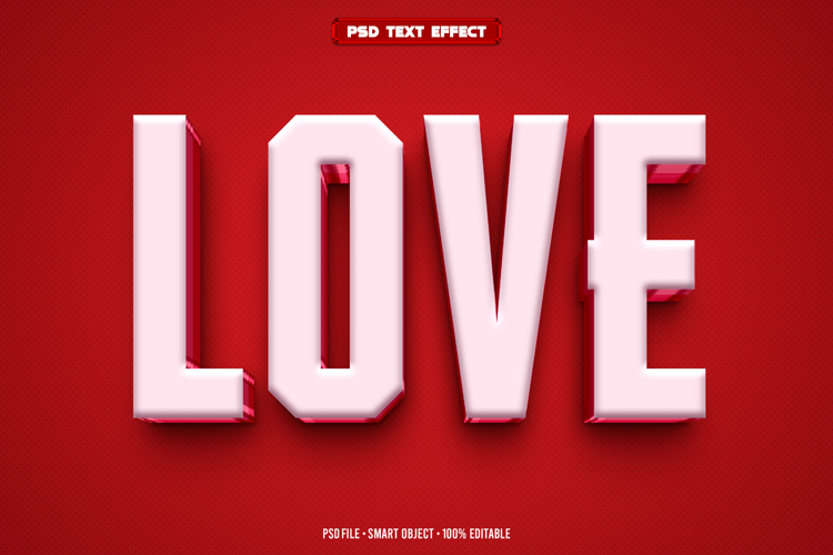 Love 3D editable text effect