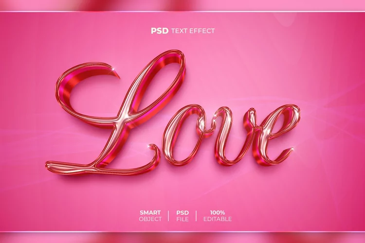 Love 3D editable text effect