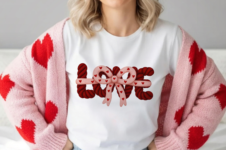 Love Rope Typography PNG | Cute Valentine Love Design