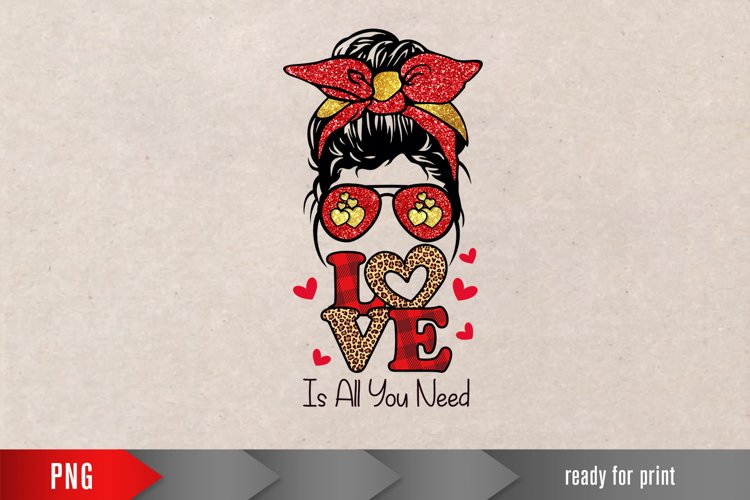 valentines day PNG, love PNG, messy bun png