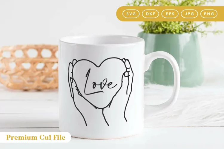 Handwritten I Love You | Heart in Hand SVG