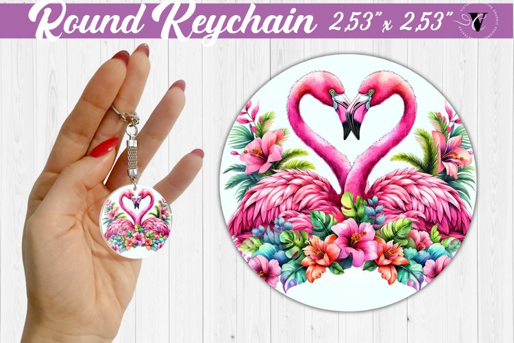 Round Keychain | Valentines Day | Love Animals