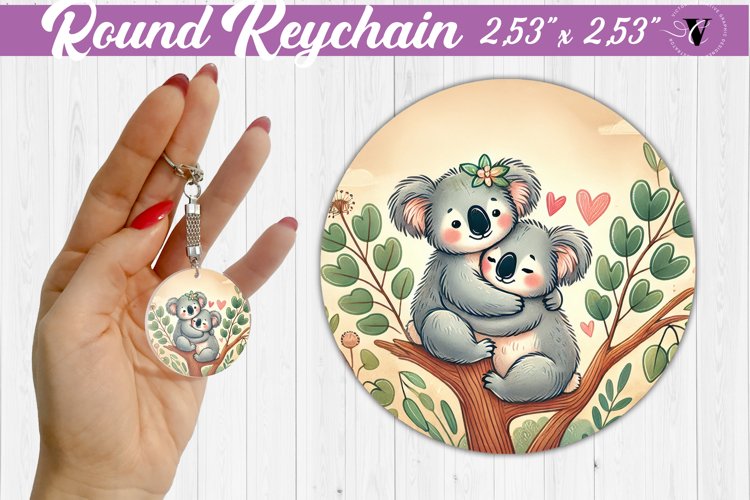 Round Keychain | Valentines Day | Love Animals