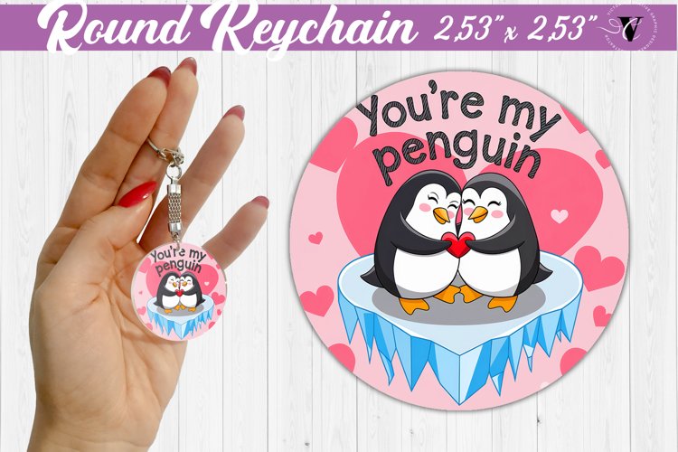 Round Keychain | Valentines Day | Love Animals