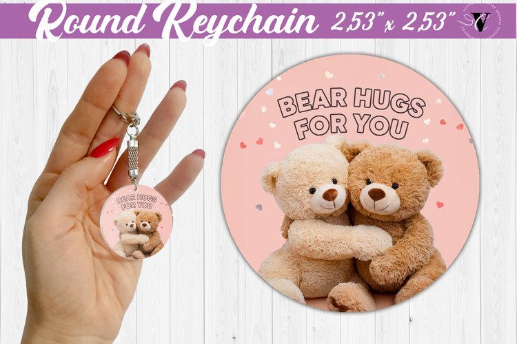 Round Keychain | Valentines Day | Love Animals