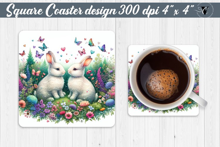 Square Coasters | Valentines Day | Love Animals