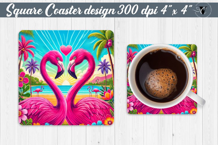 Square Coasters | Valentine's Day | Love Animals example image 1