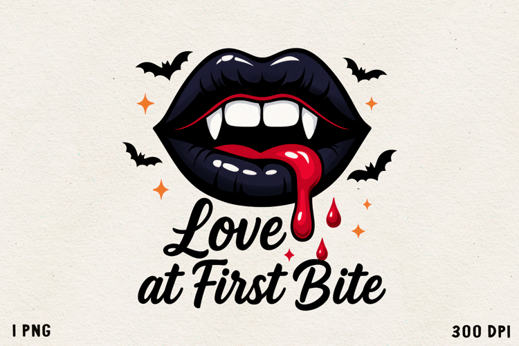Love at first Bite Vampire Lips Halloween PNG Clipart