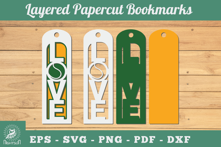 Love Baseball 3D Papercut Bookmarks SVG