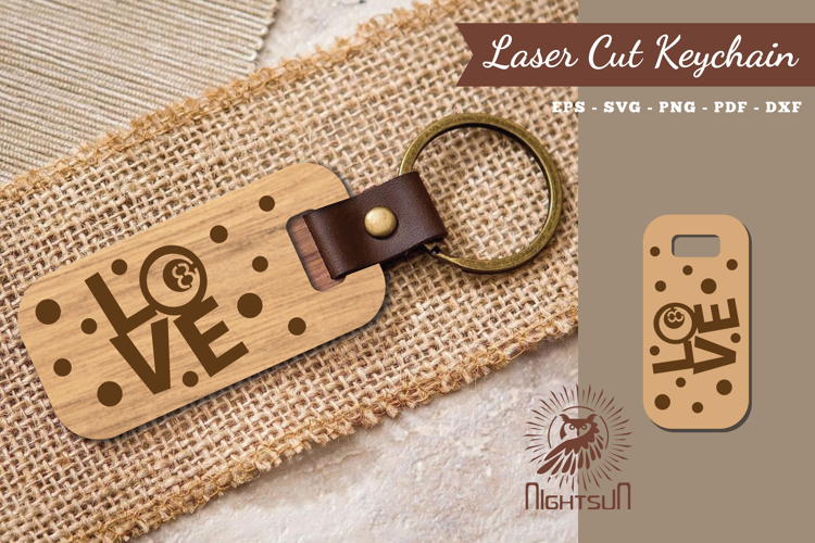 Love Billiard Laser Cut Keychain