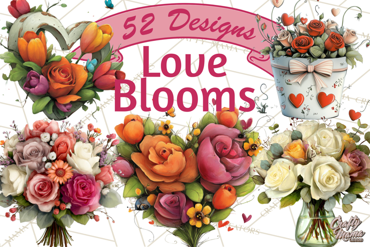 Romantic Valentine Florals PNG Clip Art, Roses, Peonies Png