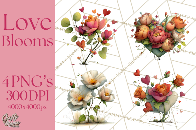 Romantic Valentine Florals PNG Clip Art, Roses, Peonies Png