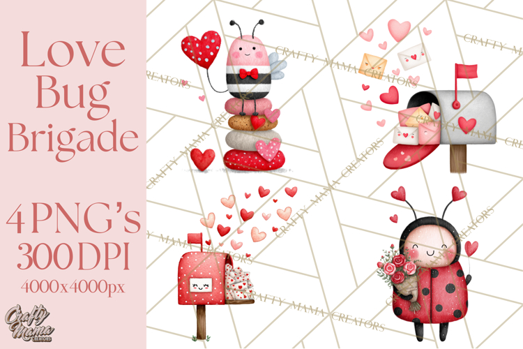 Love Bug Valentines Day PNG Clipart Mini World Kawaii Heart