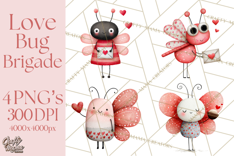 Love Bug Valentines Day PNG Clipart Mini World Kawaii Heart