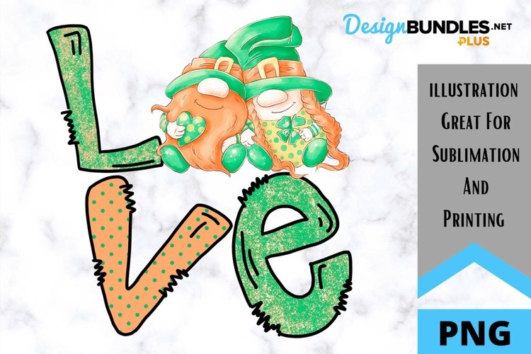 Love Two Gnomes - Sublimation St. Patricks PNG