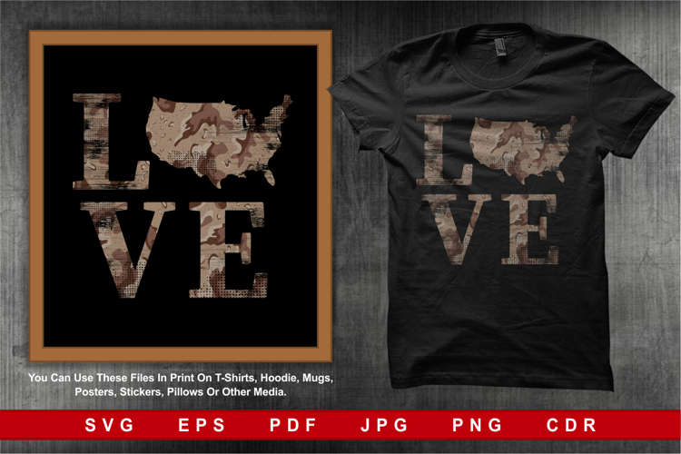Desert Camouflage with text LOVE